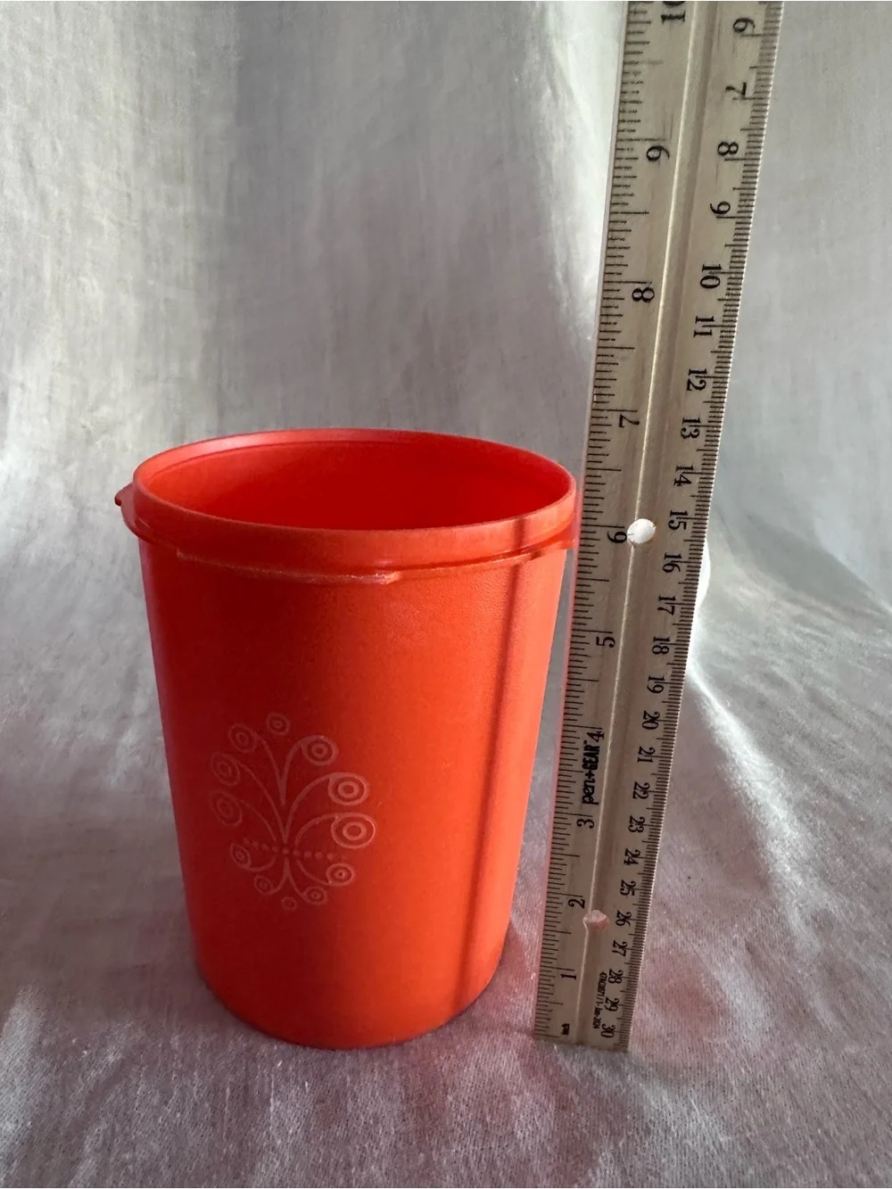 Vintage Orange Tupperware Servalier Canisters
